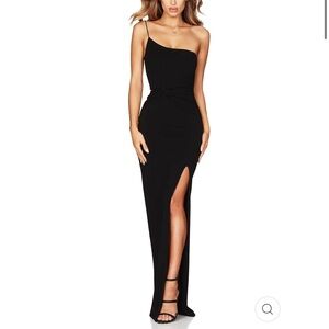Nookie Black Lust One-Shoulder Gown XS
